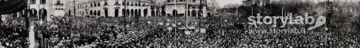 Bergamo Piazza Vittorio Veneto Mussolini Inaugura La Torre Dei Caduti