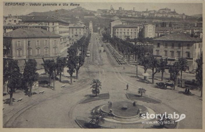 Bergamo Viale Roma Dalla Stazione Ferroviaria - Cartolina